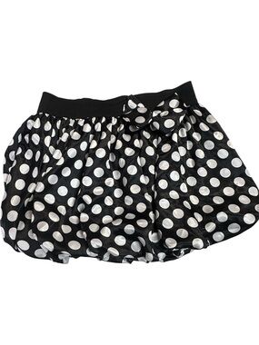 Fashion Love Bubble Mini Skirt Polka Dot Bow Black White Juniors Large
